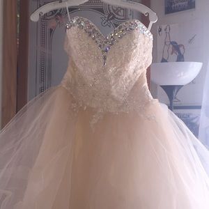 Cream Sparkle Homecoming Dress